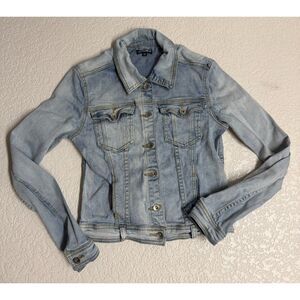 Hydee Light Wash Fitted Denim Jacket Women’s S EU 36 Y2K Style